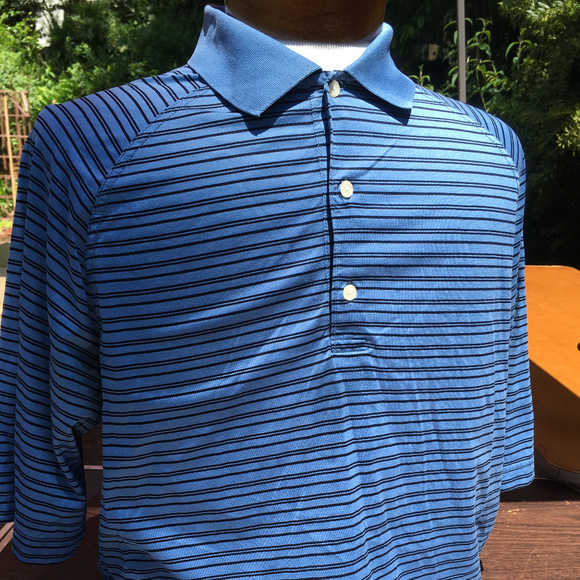 Bobby Jones Men's Golf Polo Sapphire Blue Shirt - Picture 3 of 5